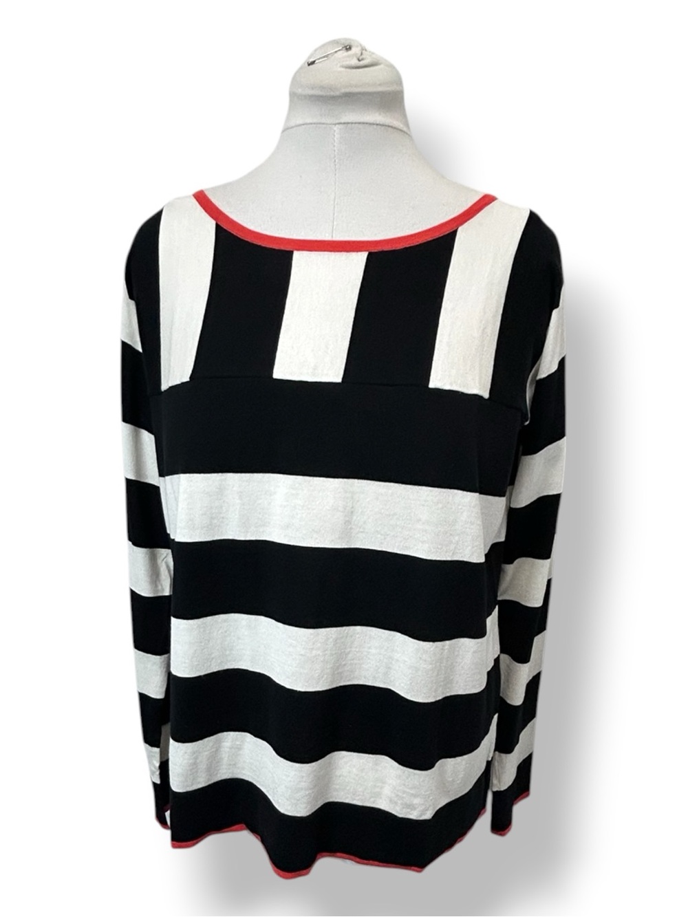 Penny Black Womens Long Sleeve Sweater Silk Blend Knitwear Lightweight Striped L